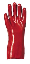 Gants PVC rouge synthétique enduit - Protection chimique